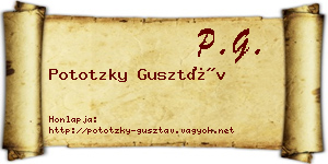 Pototzky Gusztáv névjegykártya